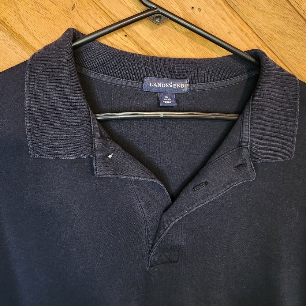 Land's End black men's XL short sleeved cotton polo shirt